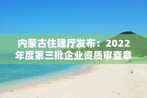 內蒙古住建廳發布：2022年度第三批企業資質審查意見的公示