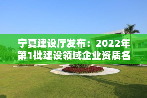 寧夏建設廳發布：2022年第1批建設領域企業資質名單的公告