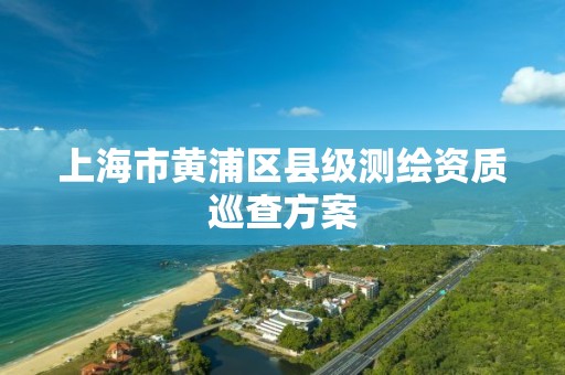 上海市黃浦區縣級測繪資質巡查方案