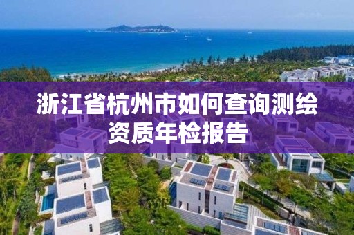 浙江省杭州市如何查詢測繪資質年檢報告