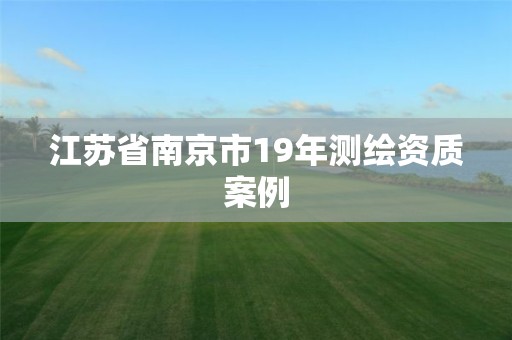 江蘇省南京市19年測(cè)繪資質(zhì)案例