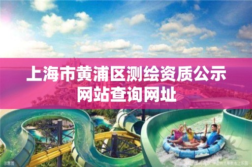 上海市黃浦區測繪資質公示網站查詢網址