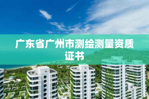 廣東省廣州市測繪測量資質證書