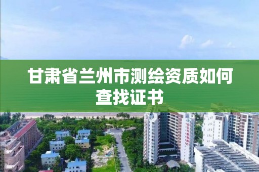 甘肅省蘭州市測繪資質如何查找證書