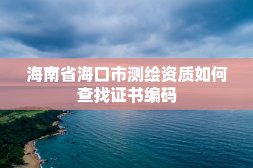 海南省海口市測繪資質如何查找證書編碼