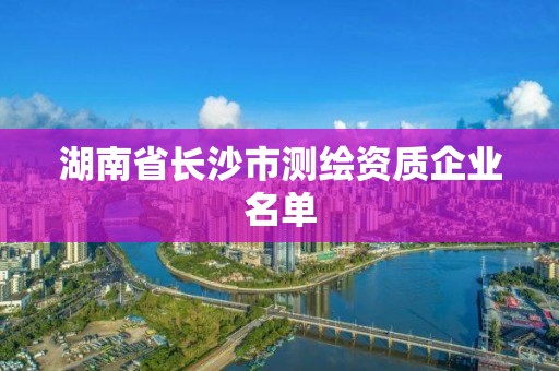 湖南省長沙市測繪資質企業(yè)名單