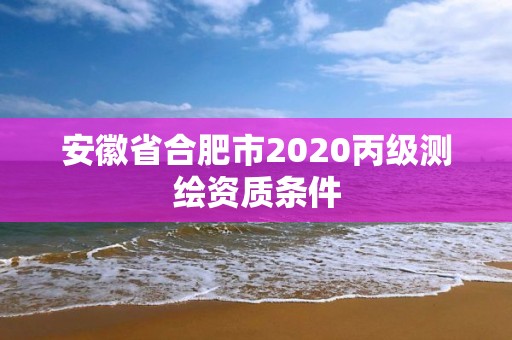 安徽省合肥市2020丙級測繪資質條件