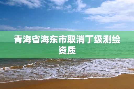 青海省海東市取消丁級測繪資質(zhì)