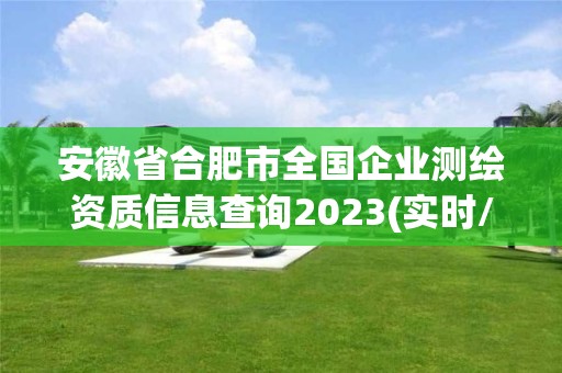 安徽省合肥市全國企業測繪資質信息查詢2023(實時/更新中)