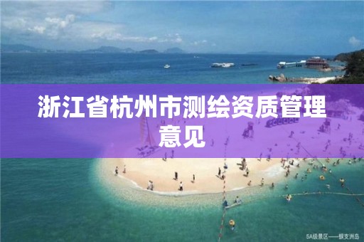 浙江省杭州市測繪資質管理意見