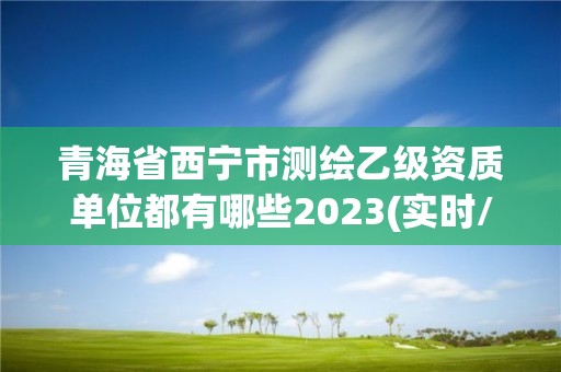 青海省西寧市測繪乙級資質單位都有哪些2023(實時/更新中)