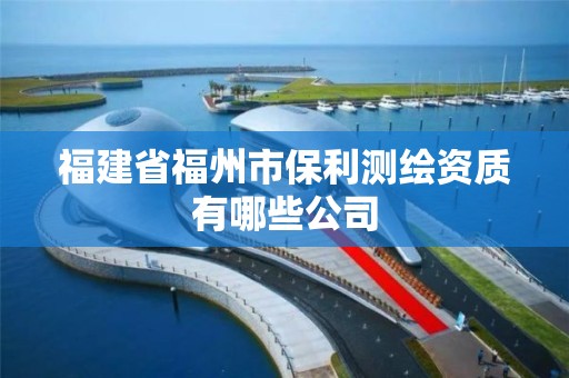 福建省福州市保利測繪資質有哪些公司