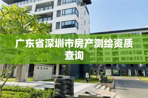 廣東省深圳市房產(chǎn)測繪資質(zhì)查詢