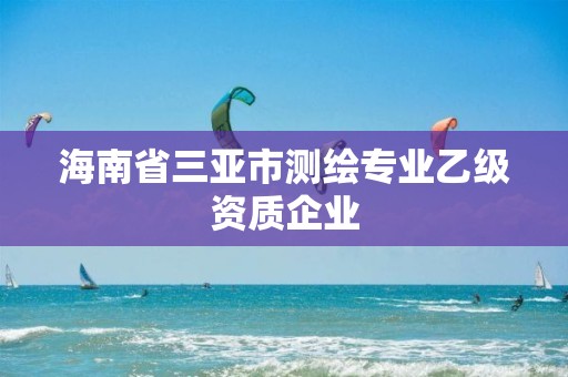 海南省三亞市測繪專業乙級資質企業