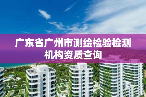 廣東省廣州市測繪檢驗檢測機構資質查詢