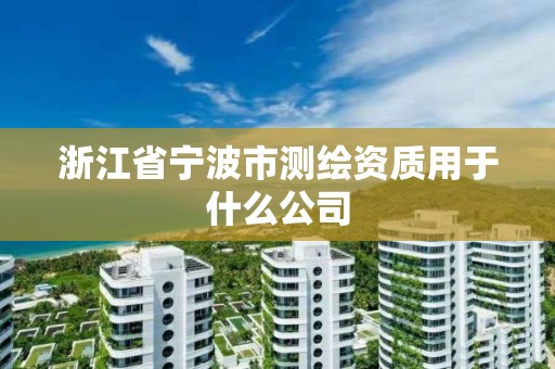 浙江省寧波市測繪資質用于什么公司