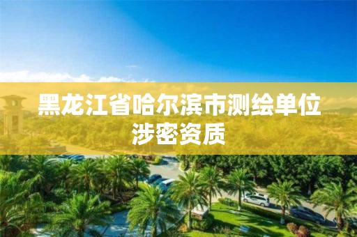 黑龍江省哈爾濱市測繪單位涉密資質(zhì)