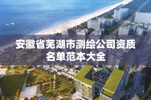 安徽省蕪湖市測繪公司資質名單范本大全