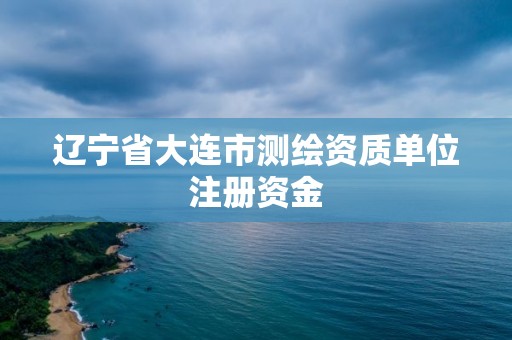 遼寧省大連市測繪資質單位注冊資金