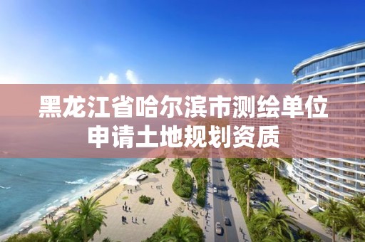 黑龍江省哈爾濱市測繪單位申請土地規劃資質