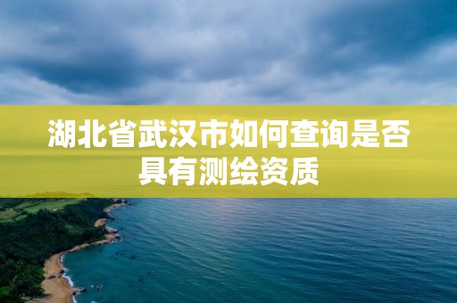 湖北省武漢市如何查詢是否具有測繪資質