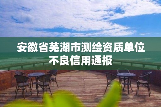 安徽省蕪湖市測繪資質單位不良信用通報