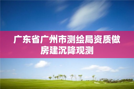 廣東省廣州市測繪局資質做房建沉降觀測