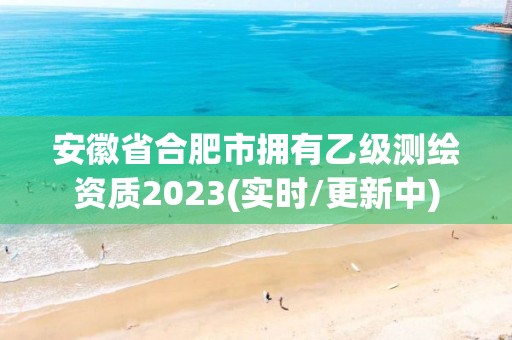 安徽省合肥市擁有乙級測繪資質2023(實時/更新中)