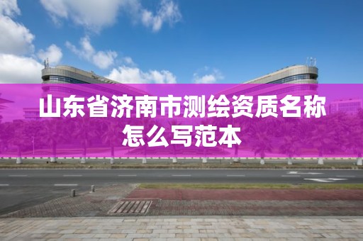 山東省濟南市測繪資質名稱怎么寫范本