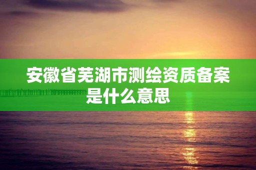 安徽省蕪湖市測繪資質備案是什么意思