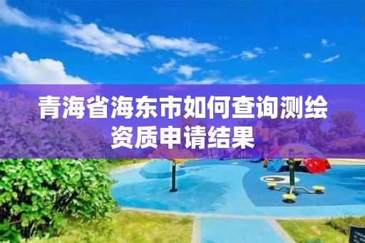 青海省海東市如何查詢測繪資質申請結果