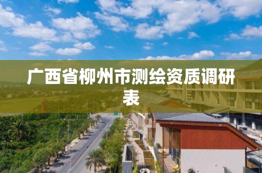 廣西省柳州市測繪資質調研表