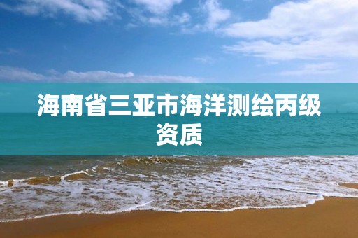 海南省三亞市海洋測繪丙級資質