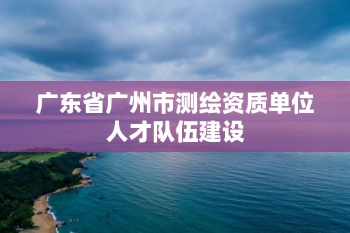 廣東省廣州市測繪資質單位人才隊伍建設