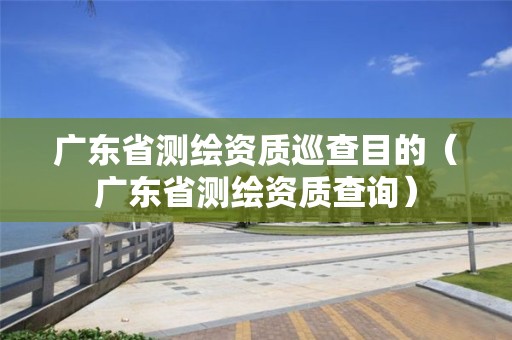 廣東省測繪資質巡查目的（廣東省測繪資質查詢）