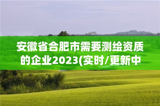 安徽省合肥市需要測繪資質的企業2023(實時/更新中)