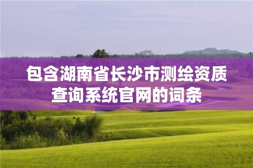 包含湖南省長沙市測繪資質查詢系統官網的詞條