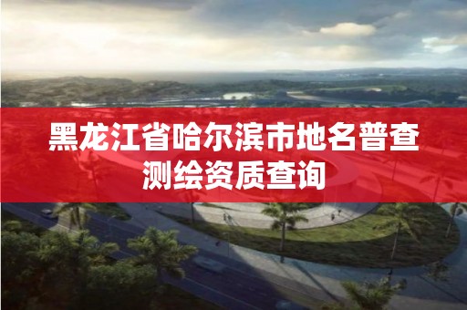 黑龍江省哈爾濱市地名普查測繪資質查詢