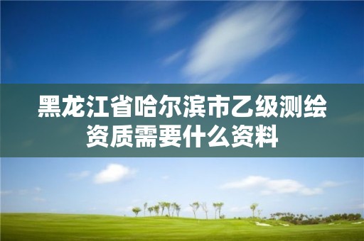 黑龍江省哈爾濱市乙級測繪資質需要什么資料