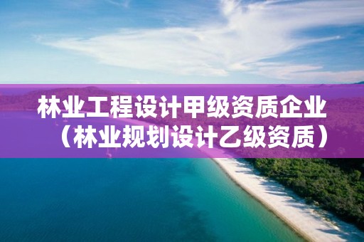 林業(yè)工程設(shè)計(jì)甲級(jí)資質(zhì)企業(yè)（林業(yè)規(guī)劃設(shè)計(jì)乙級(jí)資質(zhì)）