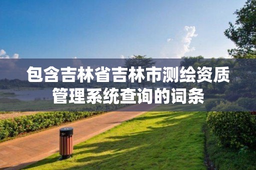 包含吉林省吉林市測繪資質管理系統查詢的詞條