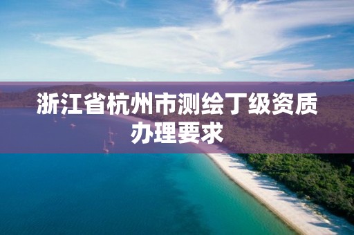 浙江省杭州市測繪丁級資質(zhì)辦理要求