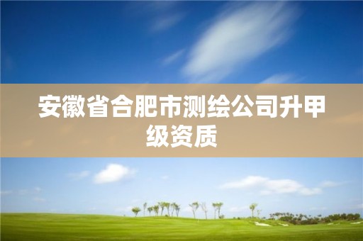 安徽省合肥市測繪公司升甲級資質(zhì)