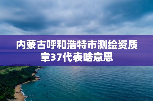 內蒙古呼和浩特市測繪資質章37代表啥意思