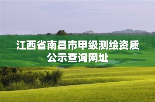 江西省南昌市甲級測繪資質公示查詢網址