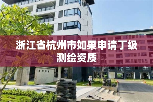 浙江省杭州市如果申請丁級測繪資質