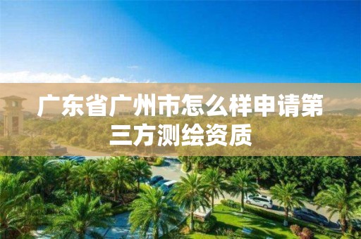 廣東省廣州市怎么樣申請第三方測繪資質