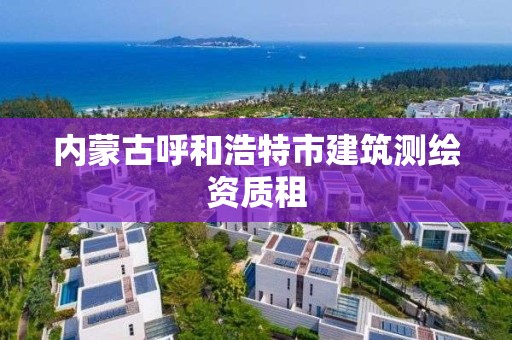 內(nèi)蒙古呼和浩特市建筑測繪資質(zhì)租