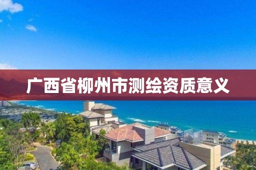 廣西省柳州市測繪資質意義