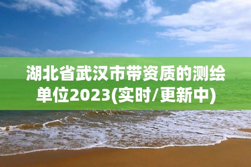 湖北省武漢市帶資質的測繪單位2023(實時/更新中)